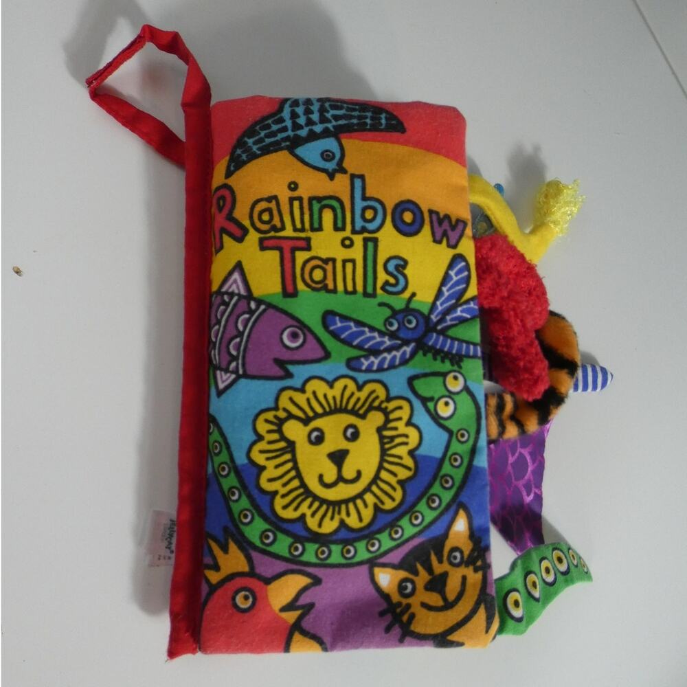 Jellycat Rainbow Tails Infant Book Soft Sided Crinkle Sensory Toy